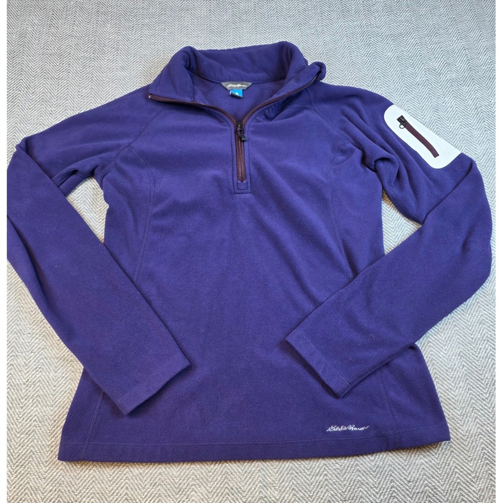 Eddie Bauer First Ascent Womens Purple Quarter Zip Fleece Pullover Small